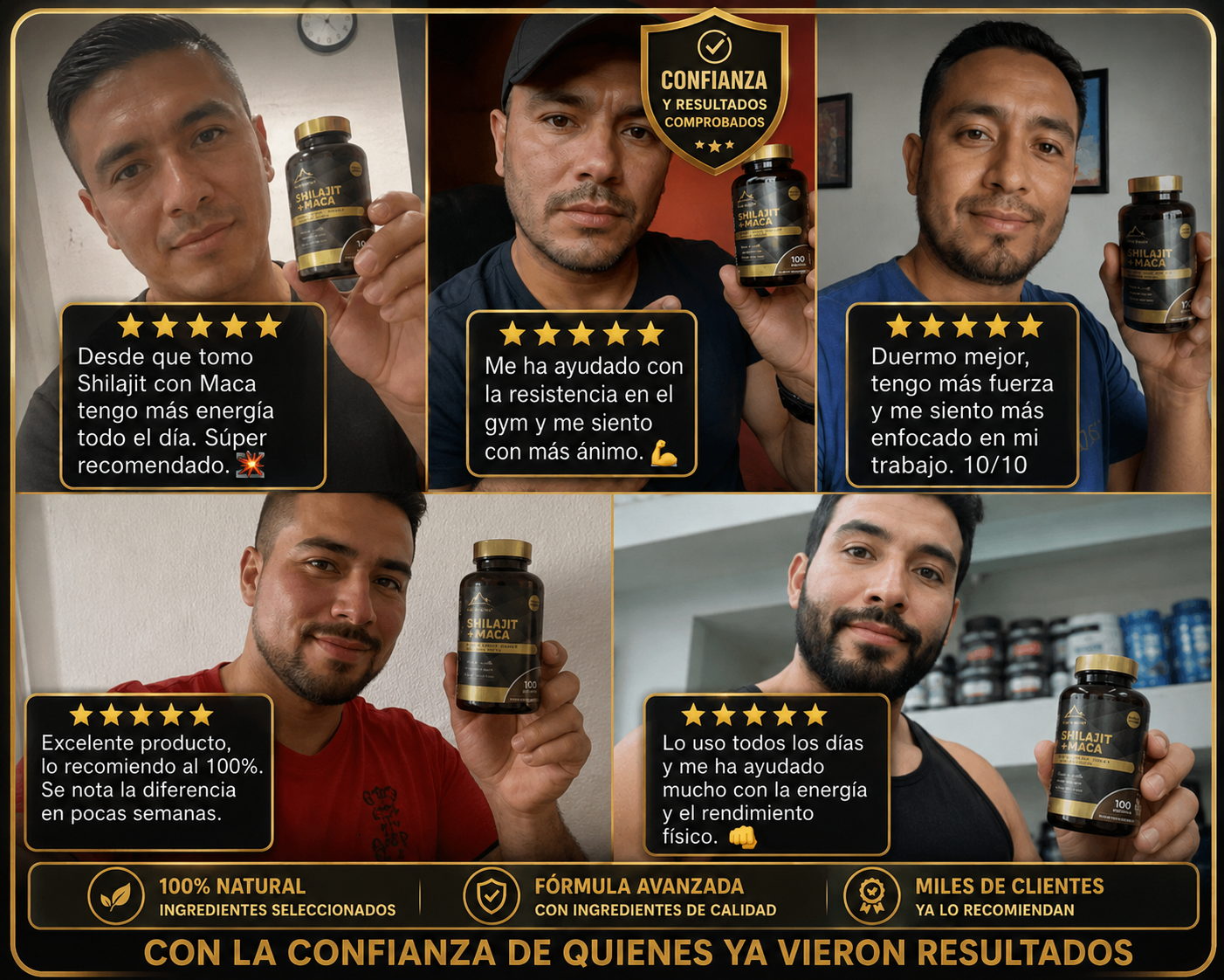 Suplemento Shilajit + Maca 100 capsulas