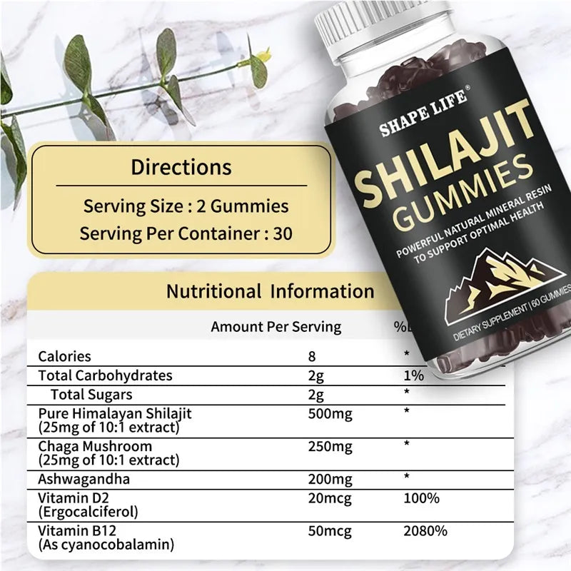 Shilajit Gomitas con Aceite de Semilla Negra