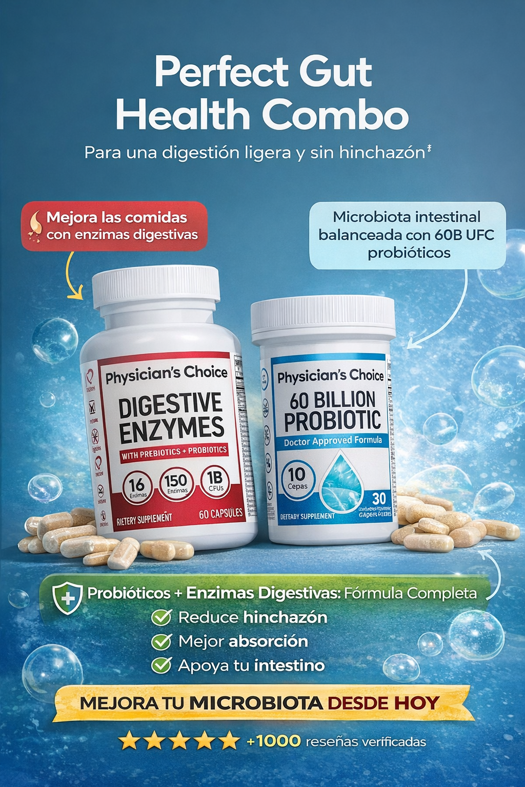Kit Probioticos + Enzimas Salud Intestin